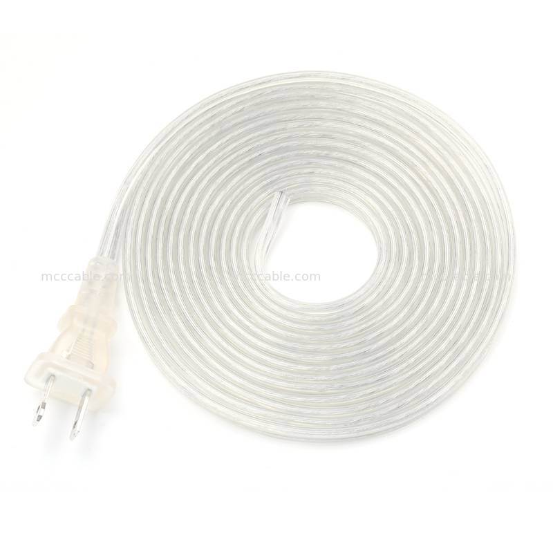 تجميع سلك الطاقة ذو الطرفين الشفاف المقطب حسب الطلب مع كابل 18AWG SPT-2