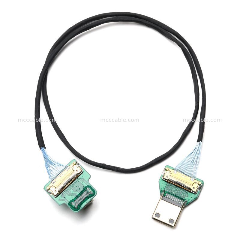 تجميع كابل ميكرو HDMI مخصص إلى كابل ميكرو HDMI ميكرو كوكسي لأنظمة العرض المدمجة