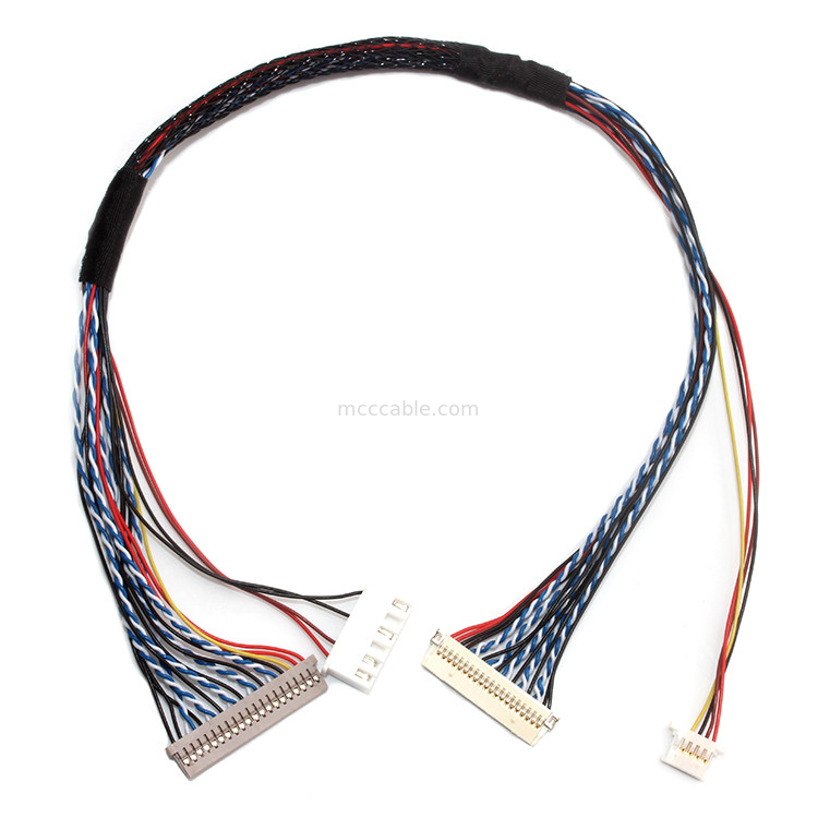 30 Pin LVDS Cable Assembly 1.0mm 1.25mm Contact Pitch Df19 إلى Df14.5