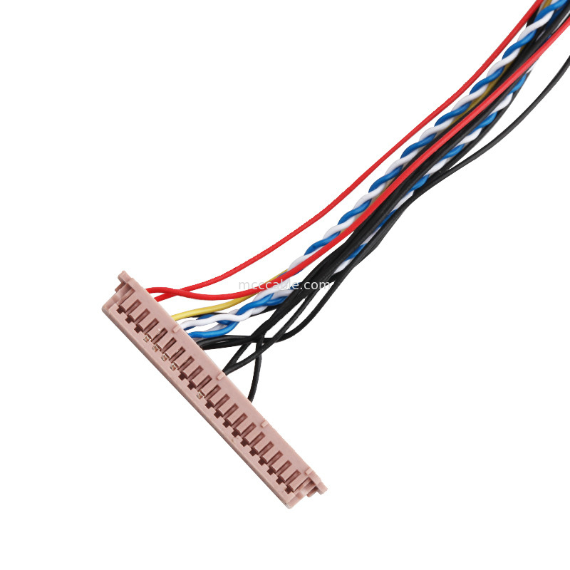 ISO14001 Lvds Lcd Cable Assembly 20453-230T إلى PH2.0 PHR-6P 1255H-2