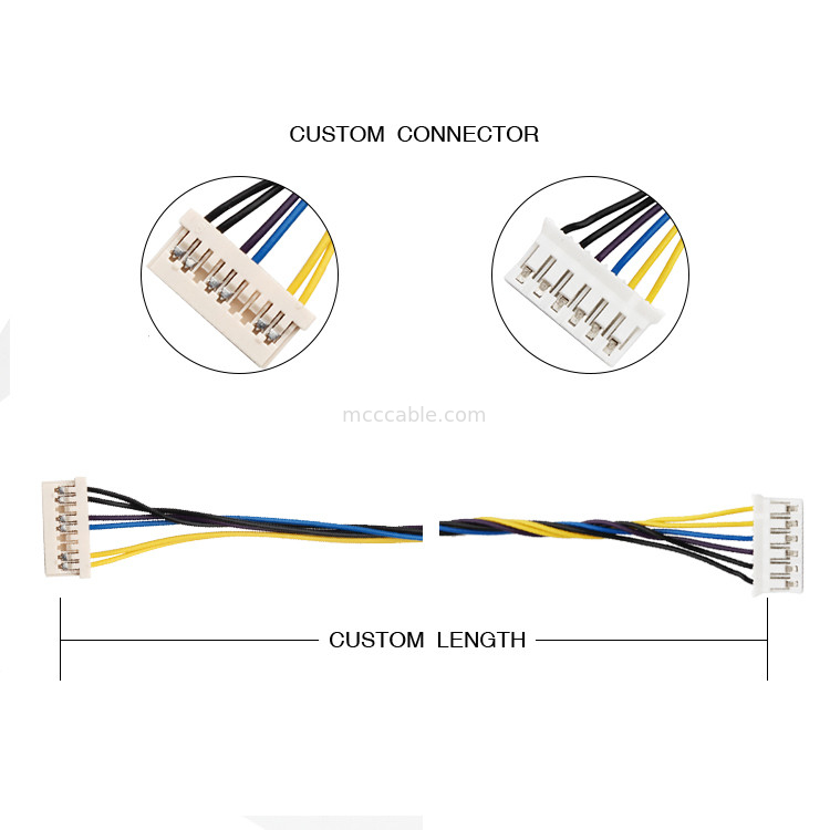 9 Pin Wire Harness Assembly Df14-9s-1.25c إلى Jst 6 Pin Phr-6 26awg
